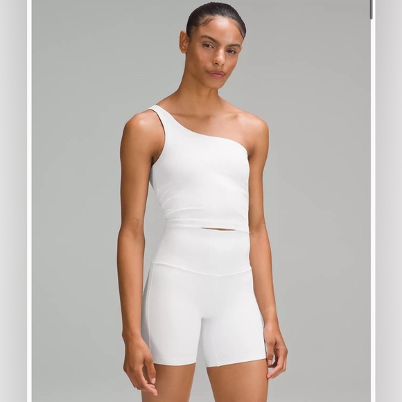 NWT Lululemon Ribbed Nulu Asymmetrical Yoga Tank Top Size 6 White - Picture 2 of 12